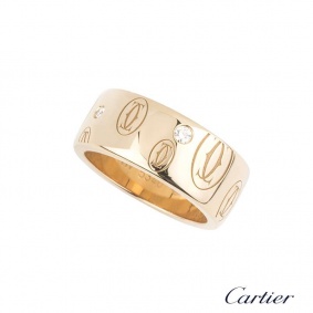 Cartier 18k Rose Gold Diamond Set Happy Birthday Ring B&P